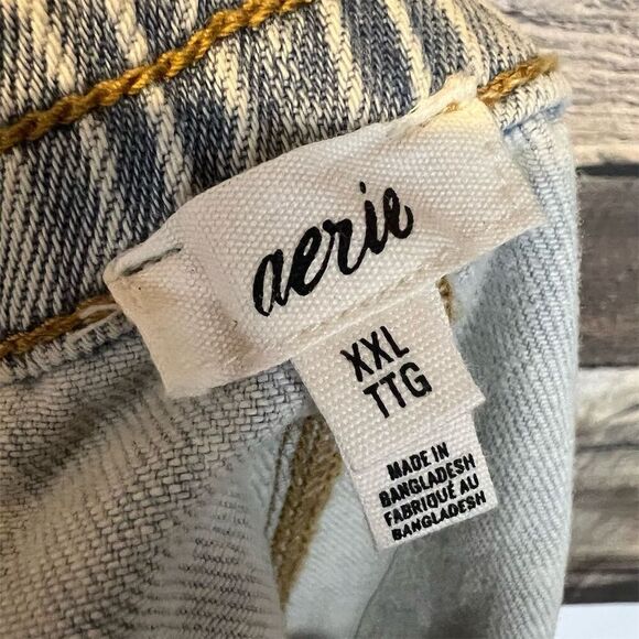 NWT Aerie Women's Embroidered Boho Denim Cutoff Shorts Blue Size XXL - Picture 3 of 7